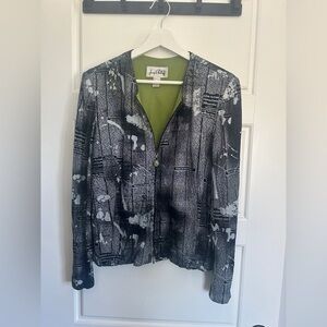 Joseph Ribkoff Black and Gray Blazer Artistic Urban Design